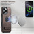 iPhone 12 Suteni G2 Holder Denim Leather Back MagSafe Phone Case - Brown