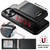 iPhone 12 Suteni H19 Carbon Fiber Grain 2-in-1 MagSafe Removable Card Box Back Phone Case - Black