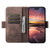 iPhone 12 Suteni J07 Multi-functional Horizontal MagSafe Denim Leather Phone Case - Brown