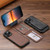 iPhone 12 Suteni M3 Card Bag MagSafe Cowhide Texture Leather Phone Case - Brown