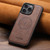iPhone 13 Suteni G5 Cowhide Leather MagSafe Magnetic Phone Case - Brown