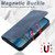 iPhone 13 Suteni J07 Multi-functional Horizontal MagSafe Denim Leather Phone Case - Blue