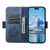 iPhone 13 Suteni J07 Multi-functional Horizontal MagSafe Denim Leather Phone Case - Blue
