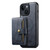 iPhone 13 Suteni M4 Magnetic Card Bag MagSafe Leather Phone Case - Blue