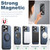 iPhone 14 Plus Suteni G3 360 Rotation Holder MagSafe Denim Leather Back Phone Case - Blue