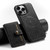 iPhone 14 Pro Max Suteni H20 Cross-Grain MagSafe Horizontal Card Bag Back Phone Case - Black