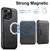 iPhone 14 Pro Max Suteni M3 Card Bag MagSafe Cowhide Texture Leather Phone Case - Black