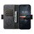 iPhone 14 Pro Suteni J07 Multi-functional Horizontal MagSafe Denim Leather Phone Case - Black