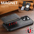 iPhone 14 Pro Suteni M3 Card Bag MagSafe Cowhide Texture Leather Phone Case - Black