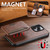 iPhone 14 Suteni M3 Card Bag MagSafe Cowhide Texture Leather Phone Case - Brown