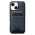 iPhone 14 Suteni M5 Magnetic Card Bag MagSafe Leather Phone Case - Blue