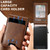 iPhone 15 Plus Suteni H19 Oil Wax 2-in-1 MagSafe Removable Card Box Back Phone Case - Brown