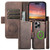 iPhone 15 Plus Suteni J07 Multi-functional Horizontal MagSafe Denim Leather Phone Case - Blue