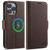 iPhone 15 Pro Max Suteni J08 Multifunctional Cross Texture MagSafe Leather Phone Case - Brown