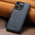 iPhone 15 Pro Suteni G5 Cowhide Leather MagSafe Magnetic Phone Case - Blue