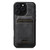 iPhone 15 Pro Suteni M5 Magnetic Card Bag MagSafe Leather Phone Case - Black