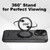 iPhone 15 Suteni G3 360 Rotation Holder MagSafe Denim Leather Back Phone Case - Black