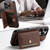 iPhone 15 Suteni H20 Cross-Grain MagSafe Horizontal Card Bag Back Phone Case - Brown