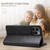 iPhone 16 Plus Suteni Calf Texture Horizontal Flip Leather Phone Case - Black