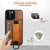 iPhone 16 Plus Suteni H13 Card Wallet Wrist Strap Holder PU Phone Case - Brown