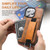 iPhone 16 Plus Suteni H13 Card Wallet Wrist Strap Holder PU Phone Case - Brown
