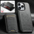 iPhone 16 Plus Suteni H15 MagSafe Oil Eax Leather Detachable Wallet Back Phone Case - Black