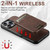 iPhone 16 Plus Suteni H16 Litchi Texture Leather Detachable Wallet Back Phone Case - Brown