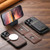 iPhone 16 Plus Suteni M5 Magnetic Card Bag MagSafe Leather Phone Case - Black