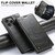 iPhone 16 Pro Max Suteni Baroque Calf Texture Buckle Wallet Leather Phone Case - Black