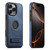 iPhone 16 Pro Max Suteni G2 Holder Denim Leather Back MagSafe Phone Case - Blue