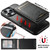 iPhone 16 Pro Max Suteni H19 Oil Wax 2-in-1 MagSafe Removable Card Box Back Phone Case - Black