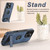 iPhone 16 Pro Suteni G2 Holder Denim Leather Back MagSafe Phone Case - Blue