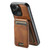 iPhone 16 Pro Suteni H02 Leather Wallet Stand Back Phone Case - Brown iPhone 16 Pro Suteni H02 Leather Wallet Stand Back Phone Case - Brown