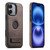 iPhone 16 Suteni G2 Holder Denim Leather Back MagSafe Phone Case - Brown
