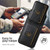 iPhone 16 Suteni H02 Leather Wallet Stand Back Phone Case - Black