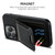 iPhone 16 Suteni H03 Litchi Leather Card Bag Stand Back Phone Case - Black