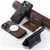 iPhone 16 Suteni H20 Cross-Grain MagSafe Horizontal Card Bag Back Phone Case - Brown