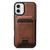 iPhone 16 Suteni M5 Magnetic Card Bag MagSafe Leather Phone Case - Brown