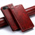 iPhone 16e Suteni Baroque Calf Texture Buckle Wallet Leather Phone Case - Red
