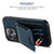 iPhone 16e Suteni H03 Litchi Leather Card Bag Stand Back Phone Case - Blue