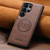 Samsung Galaxy S22 Ultra 5G Suteni G5 Cowhide Leather Magnetic Phone Case - Brown