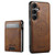 Samsung Galaxy S24 5G Suteni H19 Oil Wax 2-in-1 MagSafe Removable Card Box Back Phone Case - Brown