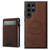 Samsung Galaxy S24 Ultra 5G Suteni H19 Litchi Texture 2-in-1 MagSafe Removable Card Case Back Phone Case - Brown