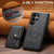 Samsung Galaxy S24 Ultra 5G Suteni M4 Magnetic Card Bag MagSafe Leather Phone Case - Black