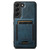 Samsung Galaxy S24+ 5G Suteni H17 Oil Eax Leather MagSafe Detachable Wallet Phone Case - Blue