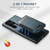 Samsung Galaxy S24+ 5G Suteni H17 Oil Eax Leather MagSafe Detachable Wallet Phone Case - Blue