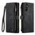 Samsung Galaxy A15 CaseMe C30 Card Slots Zipper Wallet Leather Phone Case - Black
