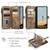 Samsung Galaxy A36 CaseMe C30 Card Slots Zipper Wallet Leather Phone Case - Brown