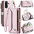 Samsung Galaxy A36 CaseMe C36 Card Slots Zipper Wallet RFID Anti-theft Leather Phone Case - Pink