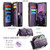 Samsung Galaxy A56 5G CaseMe C36 Card Slots Zipper Wallet RFID Anti-theft Leather Phone Case - Purple